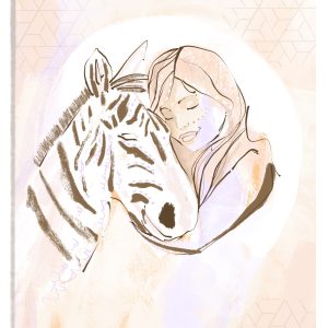 Zebra en het Meisje l Canvas